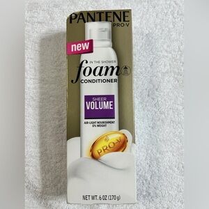 New! Pantene Pro-V In The Shower Sheer Volume Foam Hair Conditioner Full Size